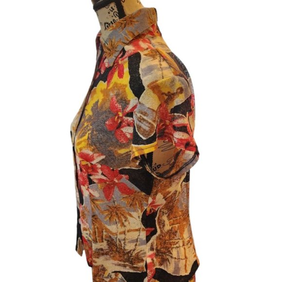 Women's loose skirt and blouse with floral print. Size M - Picture 11 of 14